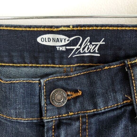 Old Navy Jeans Womens 8 Flirt Bootcut Raw Hem Blue Mid Rise Stretch Pants - Picture 11 of 16